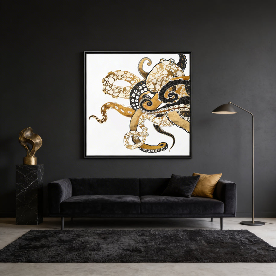 Metallic Octopus - Matte Canvas, Framed (Multi-color)