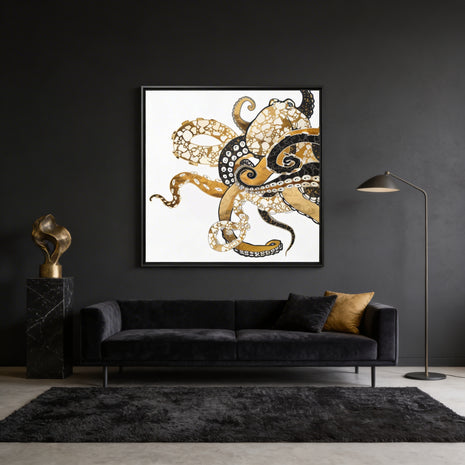 Metallic Octopus - Matte Canvas, Framed (Multi-color)