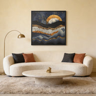 Metallic Mountains - Matte Canvas, Framed (Multi-color)