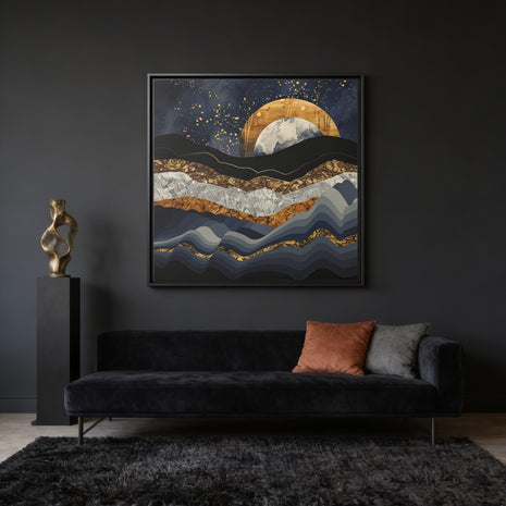 Metallic Mountains - Matte Canvas, Framed (Multi-color)