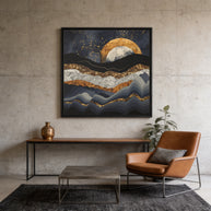 Metallic Mountains - Matte Canvas, Framed (Multi-color)