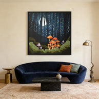 Midnight Mushrooms - Matte Canvas, Framed (Multi-color)