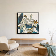 Summer Indigo Garden - Matte Canvas, Framed (Multi-color)