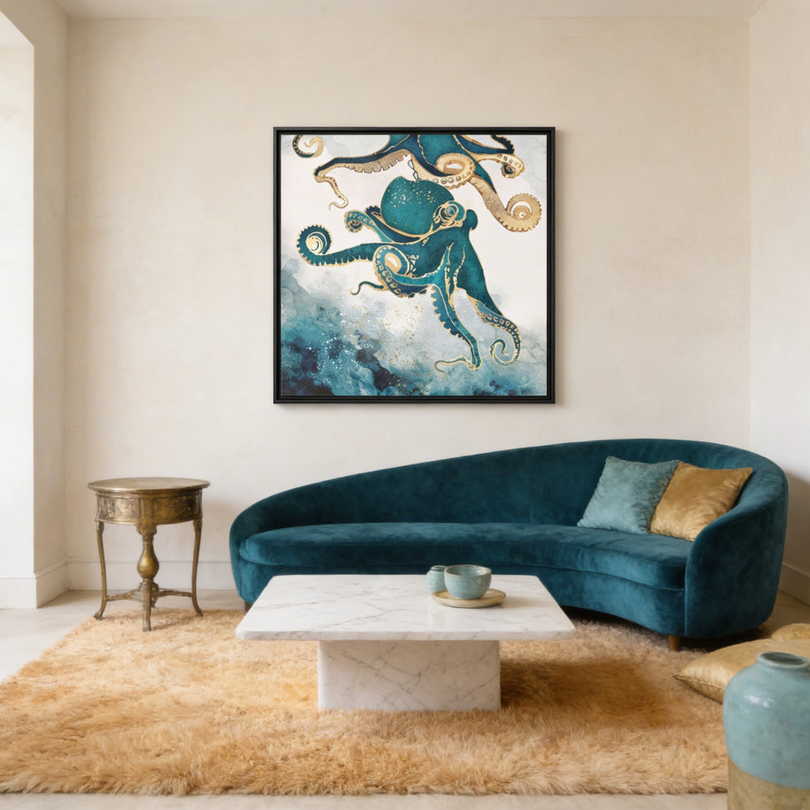 Underwater Dream V - Matte Canvas, Framed (Multi-color)