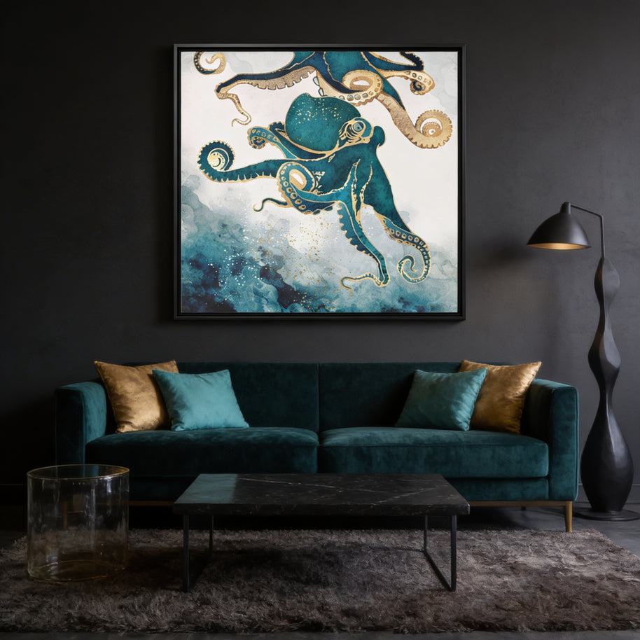 Underwater Dream V - Matte Canvas, Framed (Multi-color)