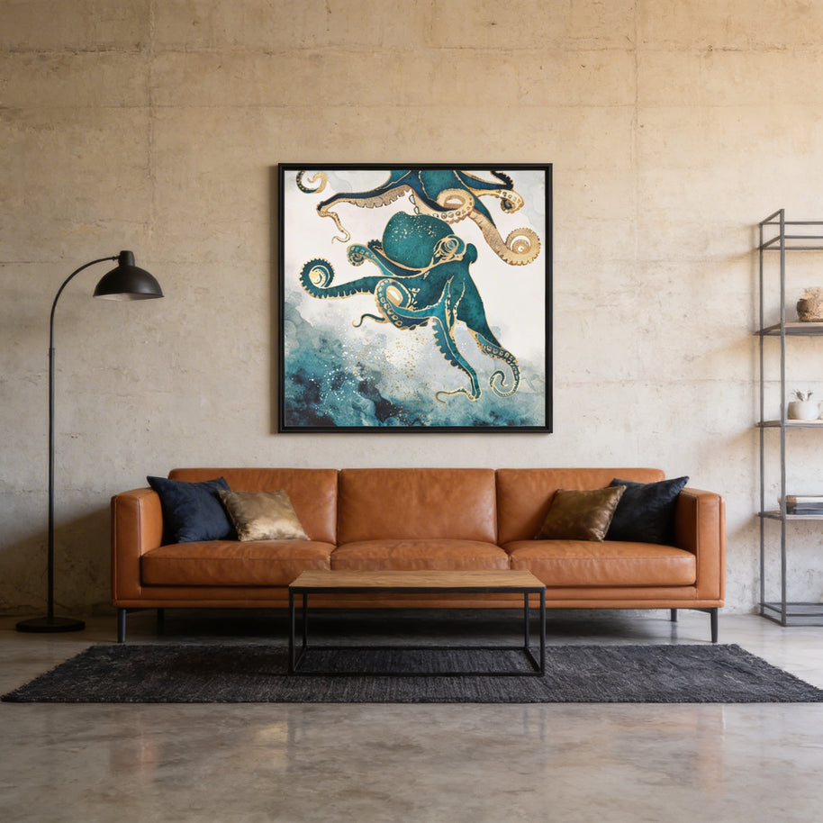 Underwater Dream V - Matte Canvas, Framed (Multi-color)