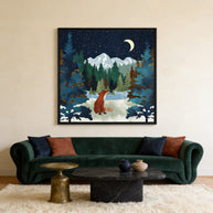 Winter Fox - Matte Canvas, Framed (Multi-color)