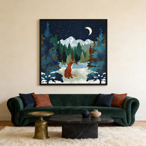 Winter Fox - Matte Canvas, Framed (Multi-color)
