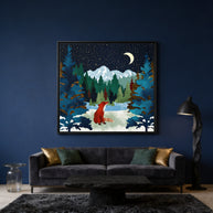 Winter Fox - Matte Canvas, Framed (Multi-color)