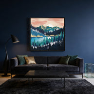 Lake Mist - Matte Canvas, Framed (Multi-color)