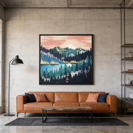 Lake Mist - Matte Canvas, Framed (Multi-color)