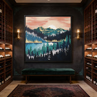 Lake Mist - Matte Canvas, Framed (Multi-color)