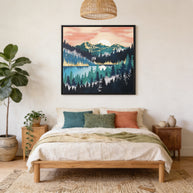 Lake Mist - Matte Canvas, Framed (Multi-color)