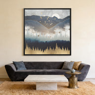 Blue Mountain Mist - Matte Canvas, Framed (Multi-color)