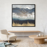 Blue Mountain Mist - Matte Canvas, Framed (Multi-color)