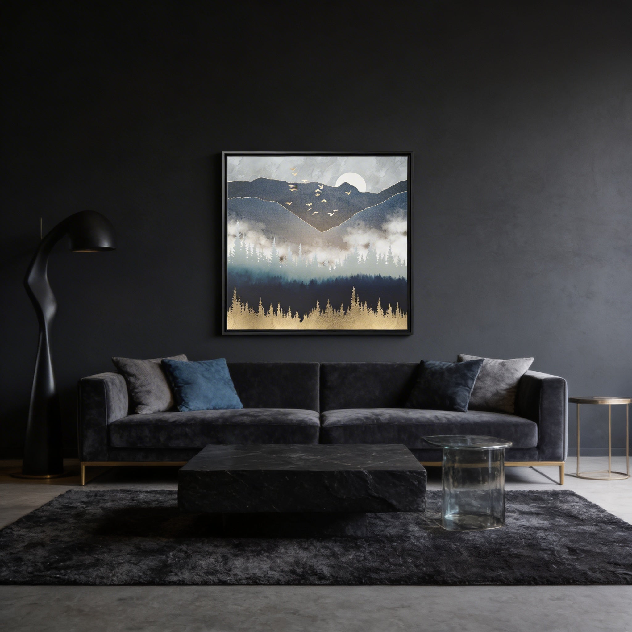 Blue Mountain Mist - Matte Canvas, Framed (Multi-color)