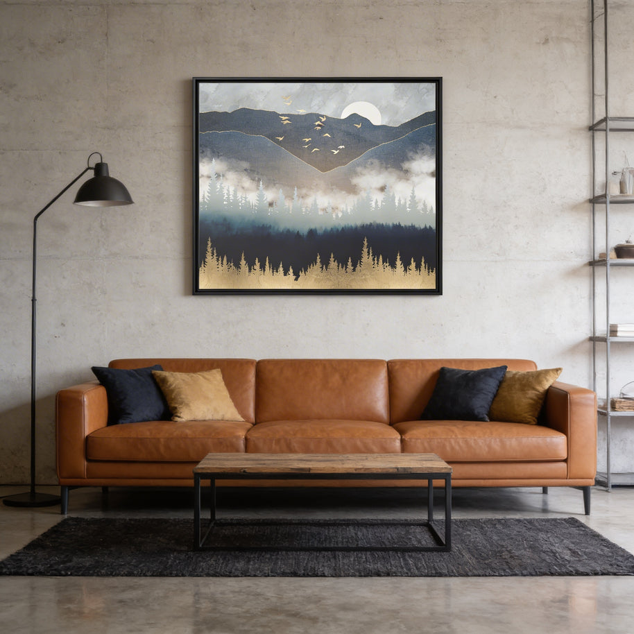 Blue Mountain Mist - Matte Canvas, Framed (Multi-color)