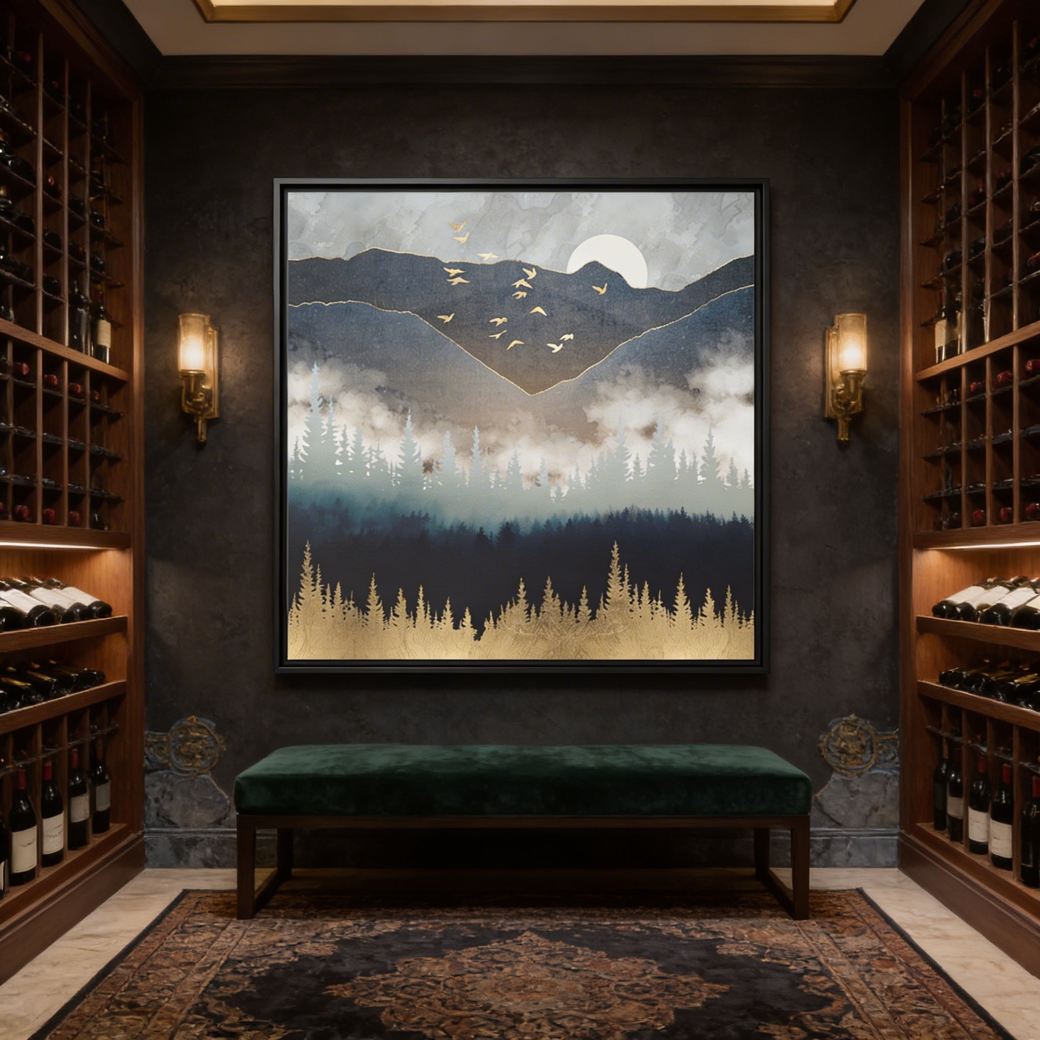 Blue Mountain Mist - Matte Canvas, Framed (Multi-color)