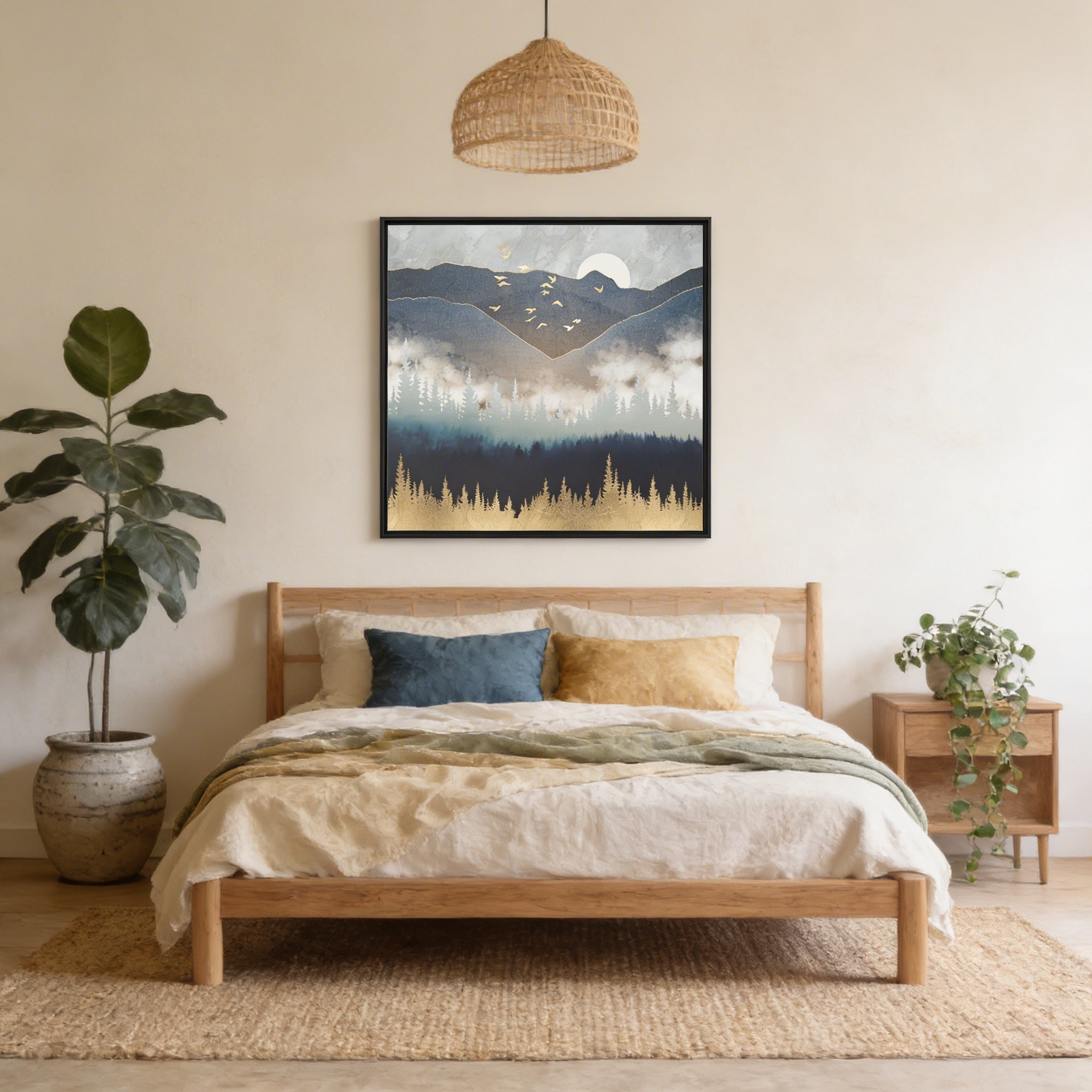 Blue Mountain Mist - Matte Canvas, Framed (Multi-color)