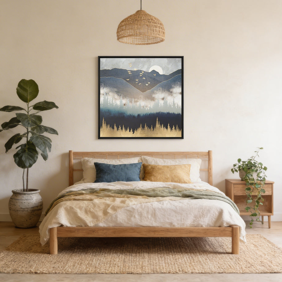 Blue Mountain Mist - Matte Canvas, Framed (Multi-color)