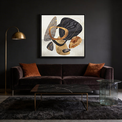 Abstract Pebbles III - Matte Canvas, Framed (Multi-color)