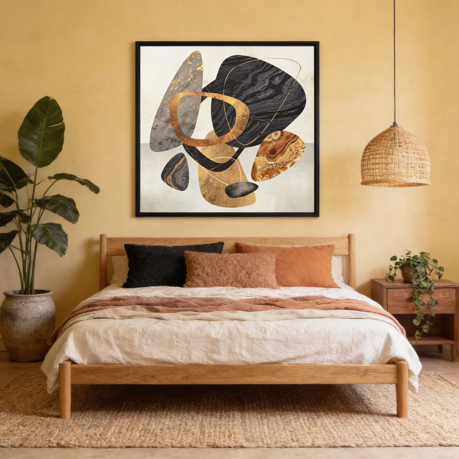 Abstract Pebbles III - Matte Canvas, Framed (Multi-color)