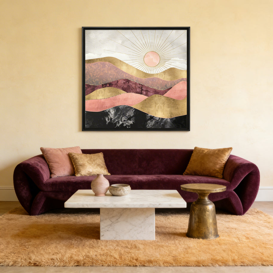 Blush Sun - Matte Canvas, Framed (Multi-color)