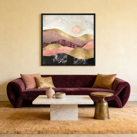 Blush Sun - Matte Canvas, Framed (Multi-color)
