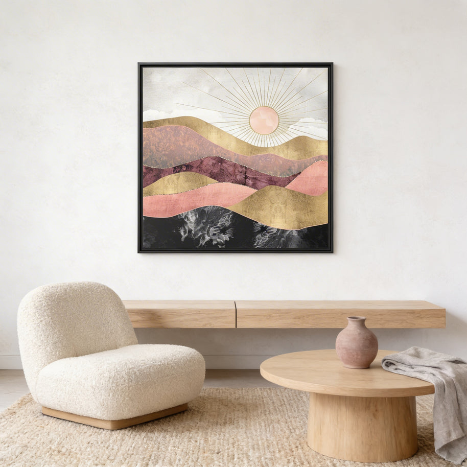 Blush Sun - Matte Canvas, Framed (Multi-color)