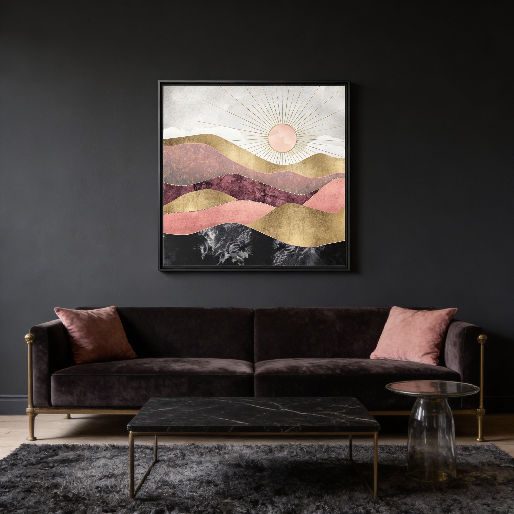 Blush Sun - Matte Canvas, Framed (Multi-color)