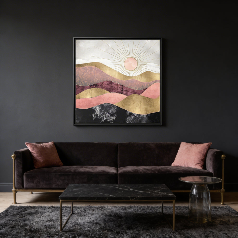 Blush Sun - Matte Canvas, Framed (Multi-color)