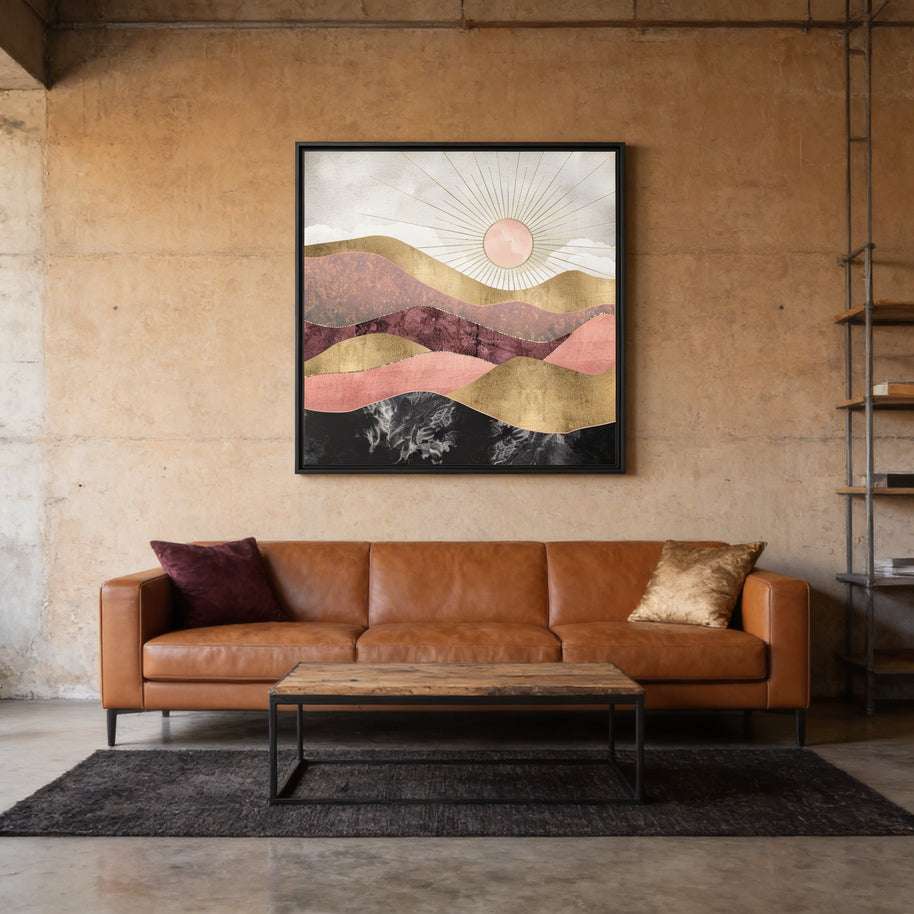 Blush Sun - Matte Canvas, Framed (Multi-color)