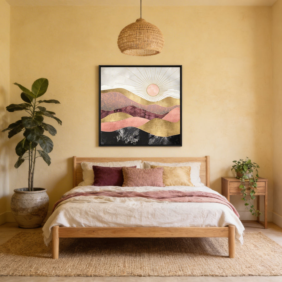 Blush Sun - Matte Canvas, Framed (Multi-color)