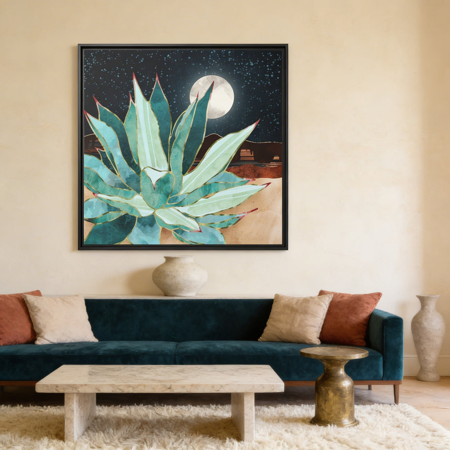 Desert Agave - Matte Canvas, Framed (Multi-color)