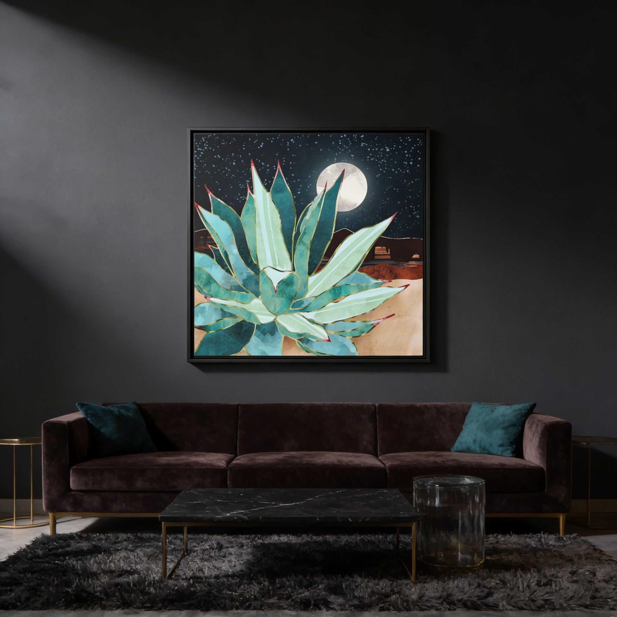 Desert Agave - Matte Canvas, Framed (Multi-color)
