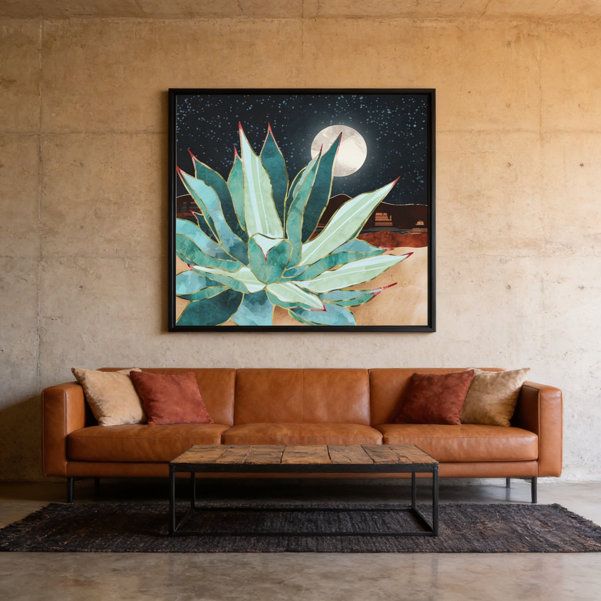 Desert Agave - Matte Canvas, Framed (Multi-color)