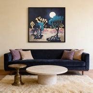 Desert Lake Moonlight - Matte Canvas, Framed (Multi-color)