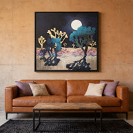 Desert Lake Moonlight - Matte Canvas, Framed (Multi-color)