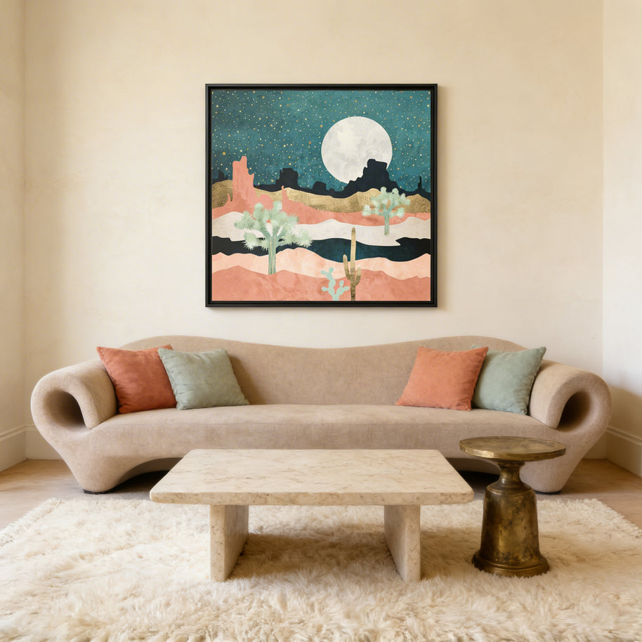 Desert Moon Vista - Matte Canvas, Framed (Multi-color)