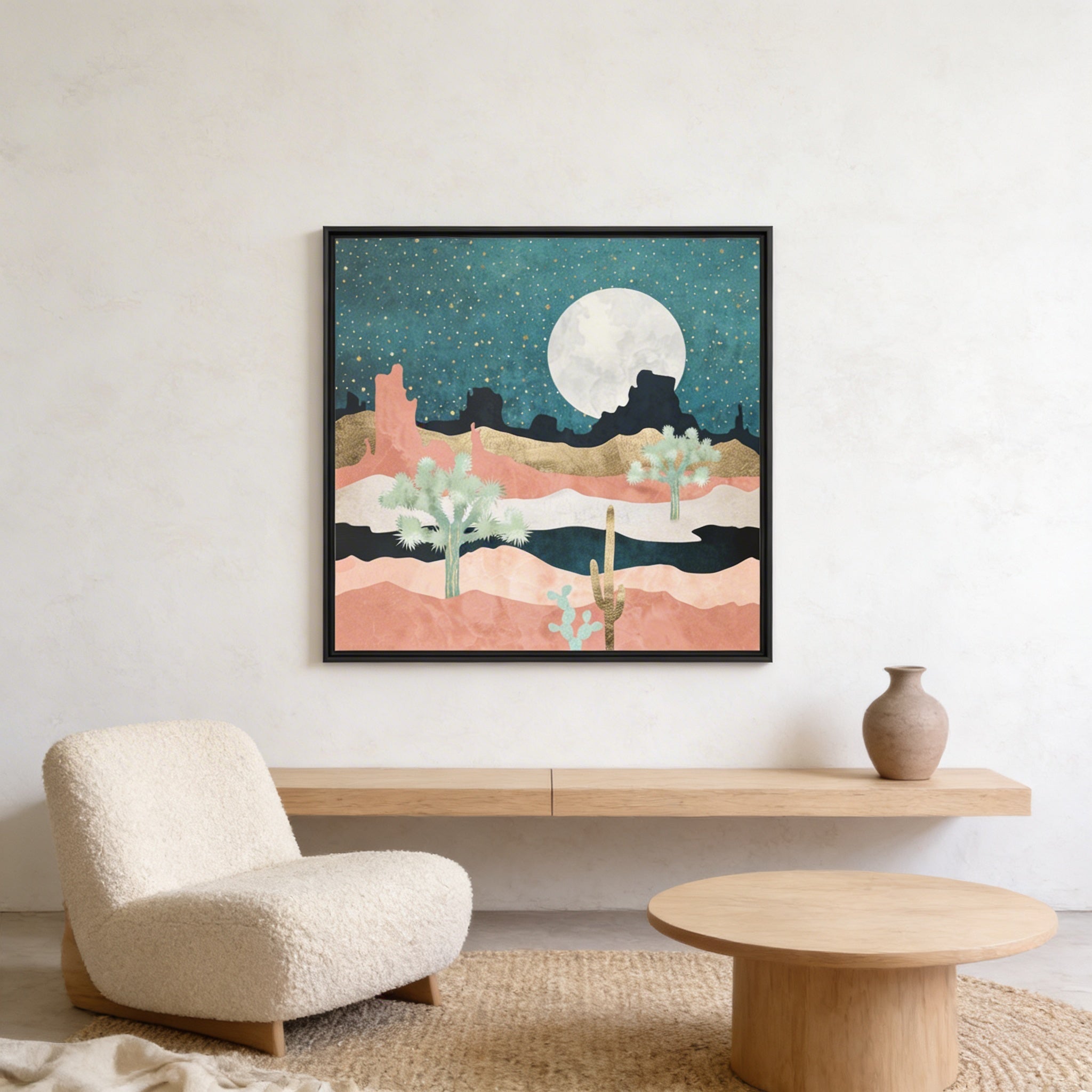 Desert Moon Vista - Matte Canvas, Framed (Multi-color)