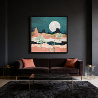 Desert Moon Vista - Matte Canvas, Framed (Multi-color)
