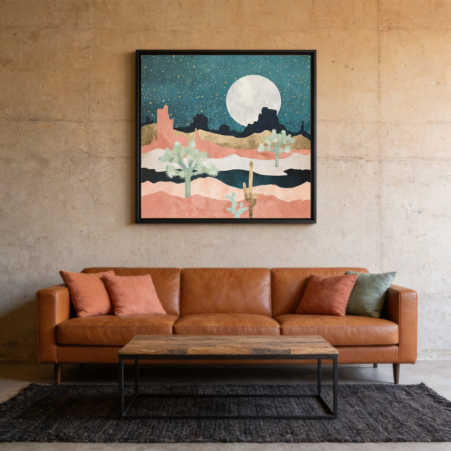 Desert Moon Vista - Matte Canvas, Framed (Multi-color)