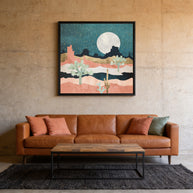 Desert Moon Vista - Matte Canvas, Framed (Multi-color)