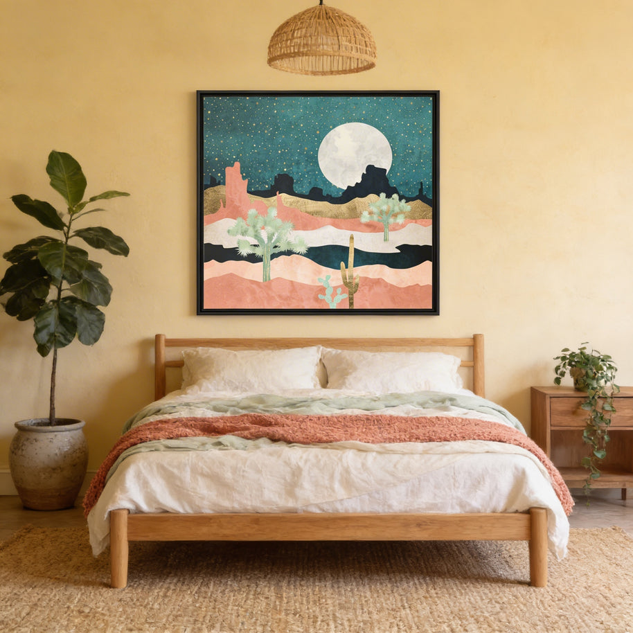 Desert Moon Vista - Matte Canvas, Framed (Multi-color)