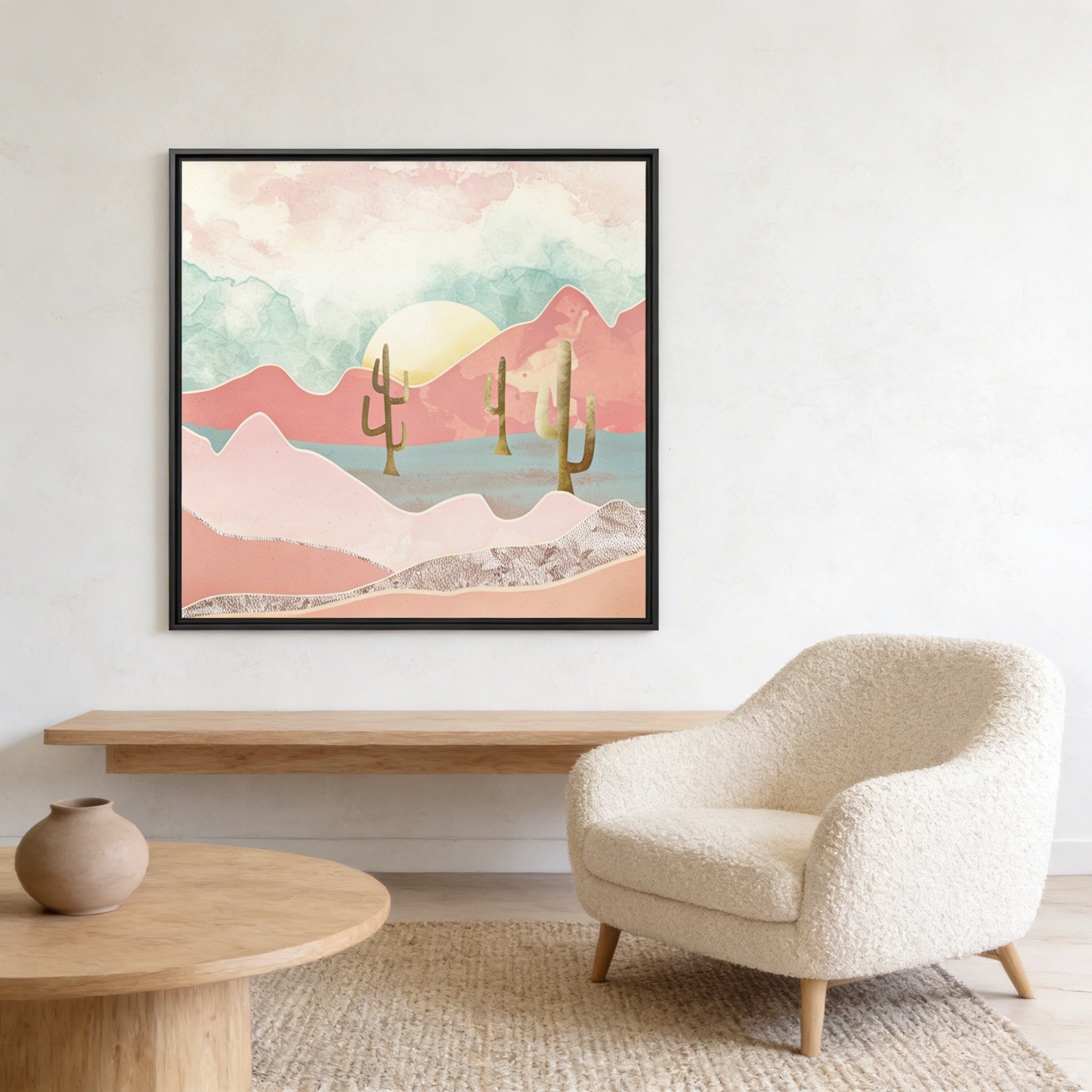Desert Mountain - Matte Canvas, Framed (Multi-color)