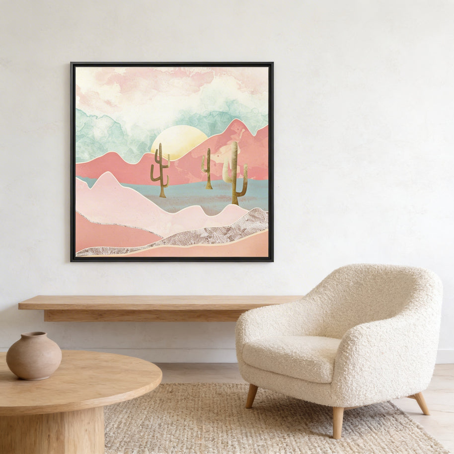 Desert Mountain - Matte Canvas, Framed (Multi-color)