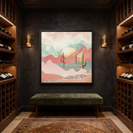 Desert Mountain - Matte Canvas, Framed (Multi-color)