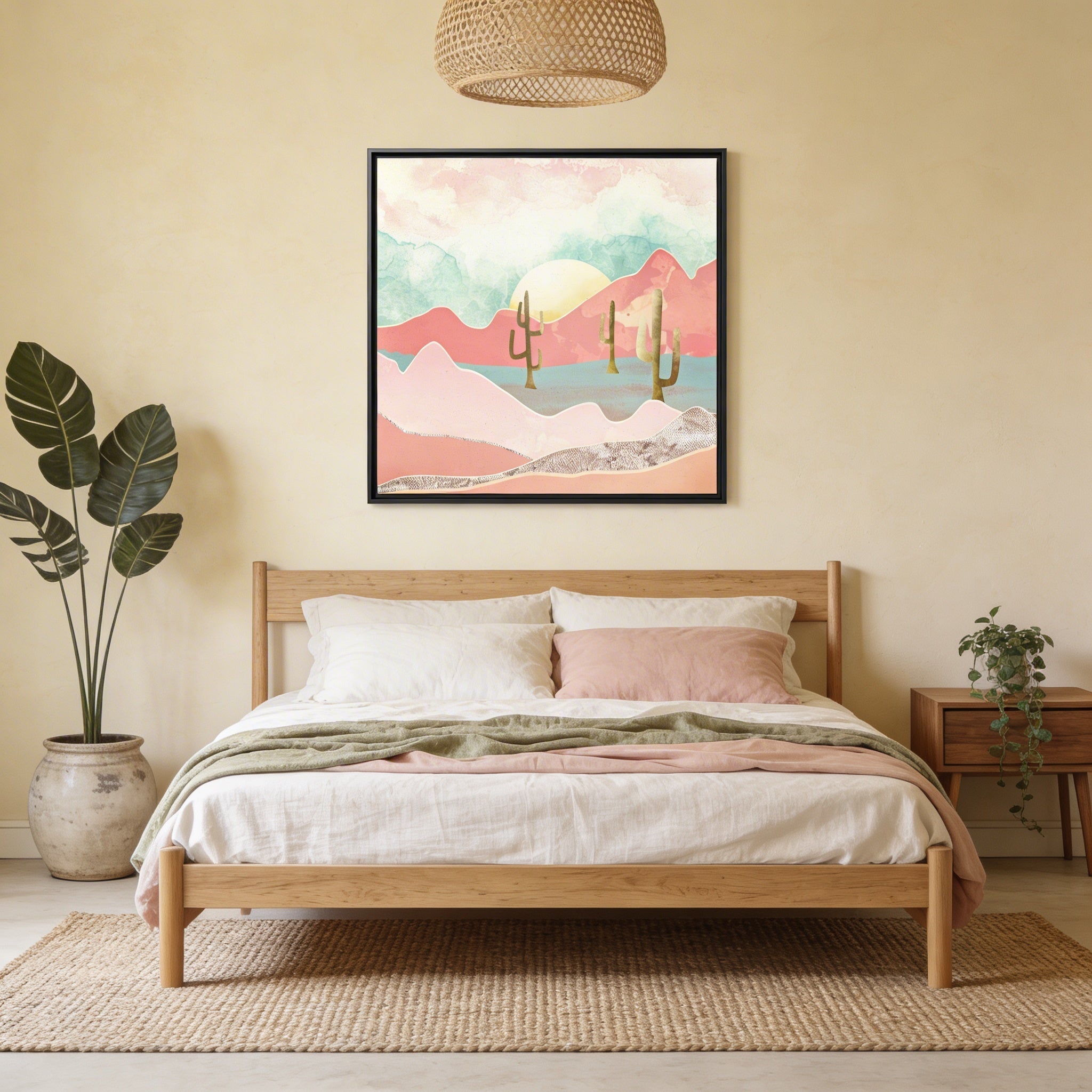 Desert Mountain - Matte Canvas, Framed (Multi-color)