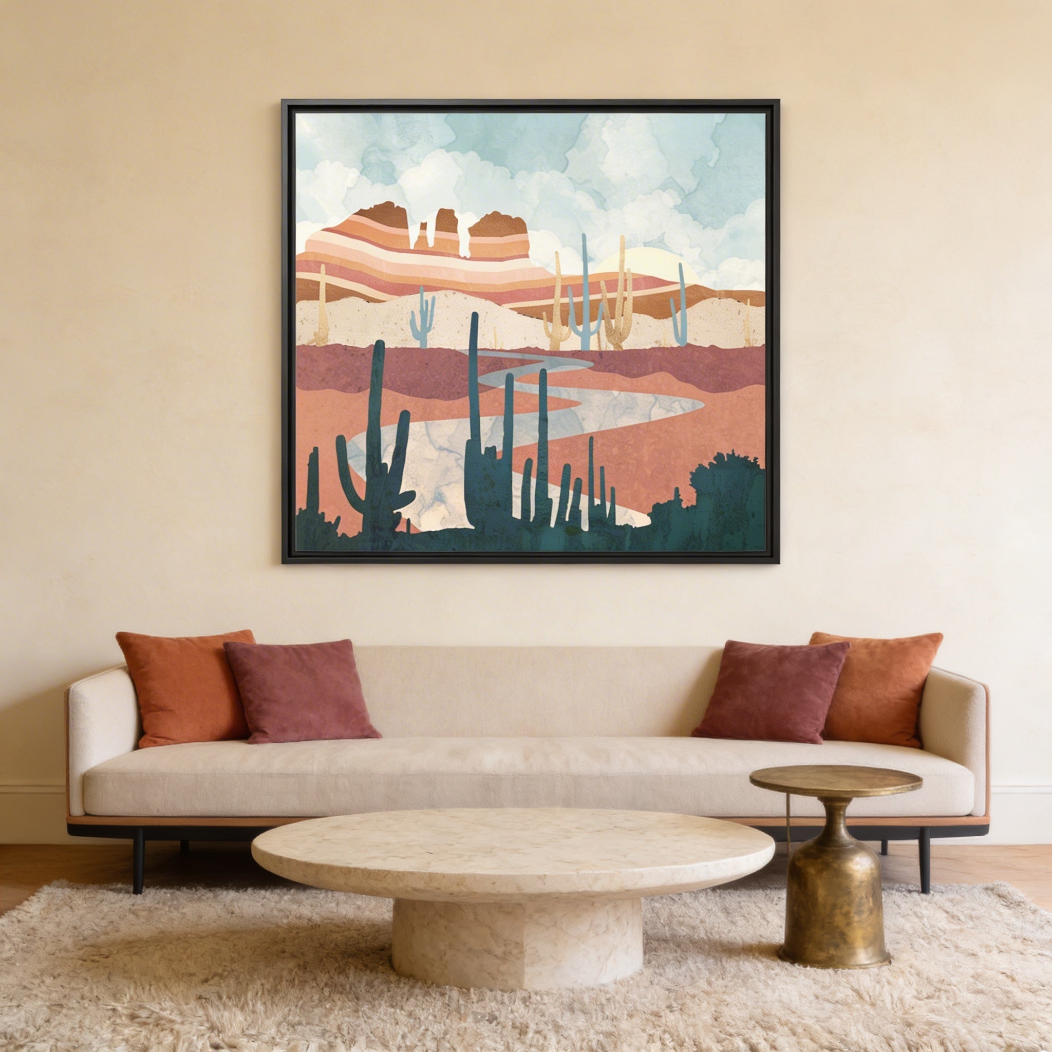 Desert Vista - Matte Canvas, Framed (Multi-color)