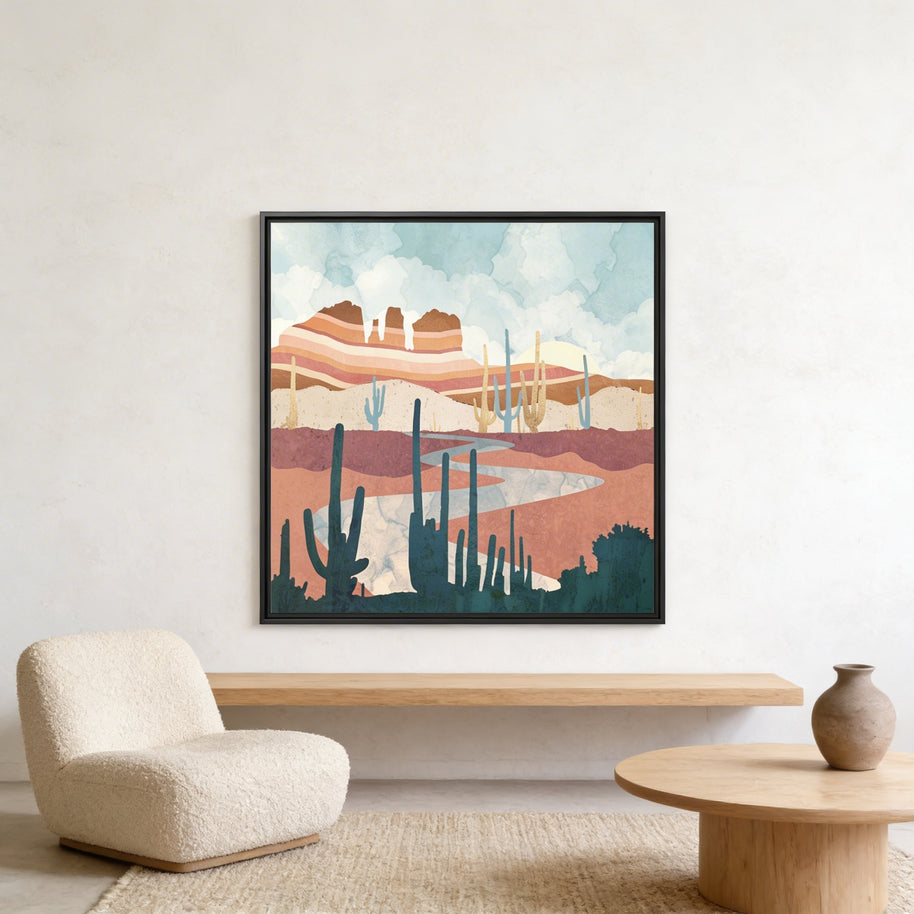 Desert Vista - Matte Canvas, Framed (Multi-color)